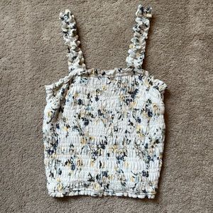 Abercrombie & Fitch Shirred Floral Tank Top